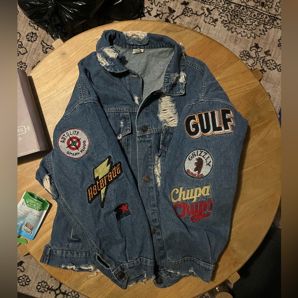 Custom oversized denim jacket